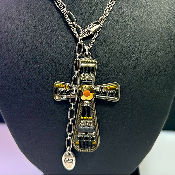 Ayala Bar” Necklace Cross Swarovski Crystals